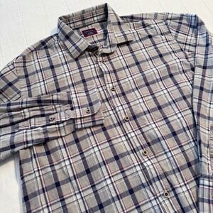 UNTUCKit Plaid Button Down Shirt Mens XL Gray‎ Black Check Cotton